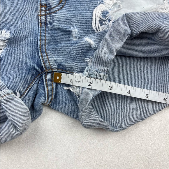 one x one teaspoon Chargers distressed denim cutoff jean shorts - Picture 6 of 11